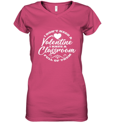 Valentine's Day Teacher School classroom Art Heart Lover Women's V-Neck T-Shirt Women's V-Neck T-Shirt - HHHstores
