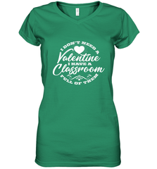 Valentine's Day Teacher School classroom Art Heart Lover Women's V-Neck T-Shirt Women's V-Neck T-Shirt - HHHstores