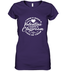 Valentine's Day Teacher School classroom Art Heart Lover Women's V-Neck T-Shirt Women's V-Neck T-Shirt - HHHstores