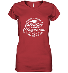 Valentine's Day Teacher School classroom Art Heart Lover Women's V-Neck T-Shirt Women's V-Neck T-Shirt - HHHstores