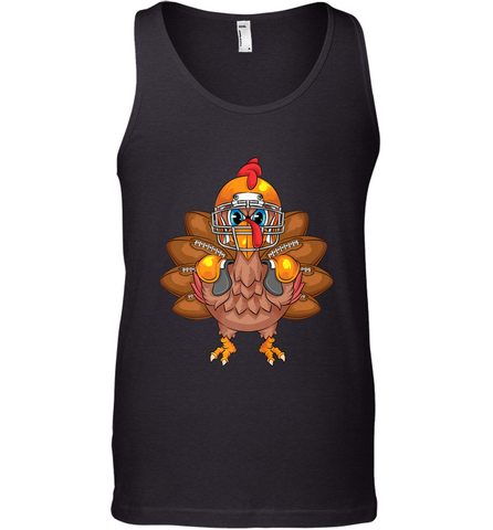 Cool Turkey Football Feathers Funny Thanksgiving Sports Gift Men's Tank Top Men's Tank Top / Black / XS Men's Tank Top - HHHstores