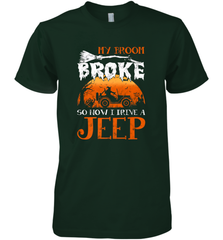 My Broom Broke So Now I Drive A Jeep Funny Witch Halloween Men's Premium T-Shirt Men's Premium T-Shirt - HHHstores