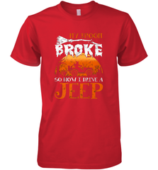 My Broom Broke So Now I Drive A Jeep Funny Witch Halloween Men's Premium T-Shirt Men's Premium T-Shirt - HHHstores