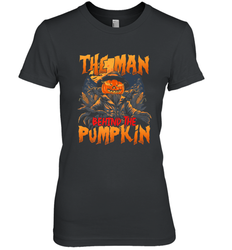 Mens Halloween Fun Dad The Man Behind Pumpkin Gift Women's Premium T-Shirt