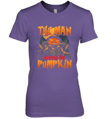 Mens Halloween Fun Dad The Man Behind Pumpkin Gift Women's Premium T-Shirt Women's Premium T-Shirt - HHHstores