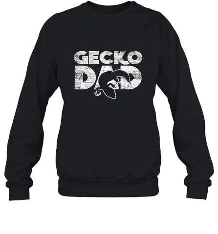 Vintage Gecko Dad  Animal Daddy Fathers Day Gecko Crewneck Sweatshirt Crewneck Sweatshirt / Black / S Crewneck Sweatshirt - HHHstores