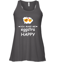You Make Me Eggstra happy,Funny Valentine His and Her Couple Women's Racerback Tank Women's Racerback Tank - HHHstores