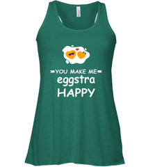 You Make Me Eggstra happy,Funny Valentine His and Her Couple Women's Racerback Tank Women's Racerback Tank - HHHstores