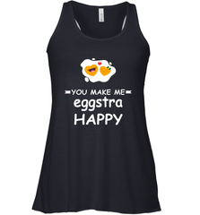 You Make Me Eggstra happy,Funny Valentine His and Her Couple Women's Racerback Tank Women's Racerback Tank - HHHstores