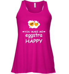 You Make Me Eggstra happy,Funny Valentine His and Her Couple Women's Racerback Tank Women's Racerback Tank - HHHstores