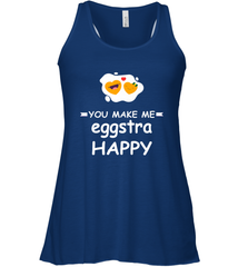 You Make Me Eggstra happy,Funny Valentine His and Her Couple Women's Racerback Tank Women's Racerback Tank - HHHstores