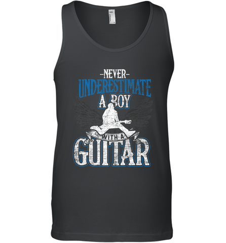 Guitarist Men Boys  Never Underestimate A Boy With A Guitar Men's Tank Top Men's Tank Top / Black / XS Men's Tank Top - HHHstores