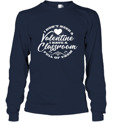 Valentine's Day Teacher School classroom Art Heart Lover Long Sleeve T-Shirt