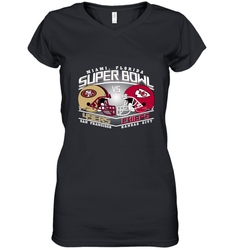NFL Super bowl San Francisco 49ers vs. Kansas City Chiefs Women's V-Neck T-Shirt