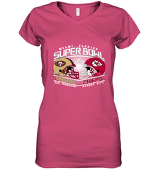 NFL Super bowl San Francisco 49ers vs. Kansas City Chiefs Women's V-Neck T-Shirt Women's V-Neck T-Shirt - HHHstores