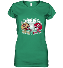 NFL Super bowl San Francisco 49ers vs. Kansas City Chiefs Women's V-Neck T-Shirt Women's V-Neck T-Shirt - HHHstores