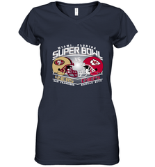 NFL Super bowl San Francisco 49ers vs. Kansas City Chiefs Women's V-Neck T-Shirt Women's V-Neck T-Shirt - HHHstores