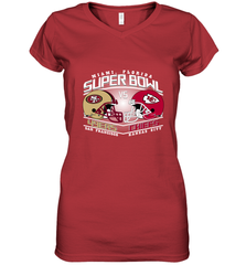 NFL Super bowl San Francisco 49ers vs. Kansas City Chiefs Women's V-Neck T-Shirt Women's V-Neck T-Shirt - HHHstores