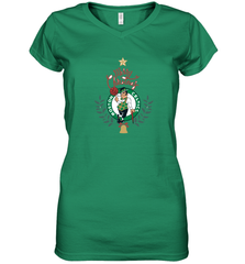 NBA Boston Celtics Logo merry Christmas gilf Women's V-Neck T-Shirt Women's V-Neck T-Shirt - HHHstores