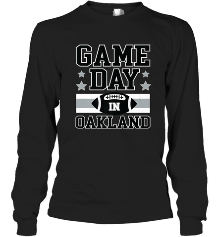 NFL Oakland Game Day Football Home Team Long Sleeve T-Shirt Long Sleeve T-Shirt / Black / S Long Sleeve T-Shirt - HHHstores