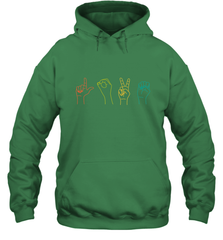 Love ASL Sign language Alphabet Valentines Day Gift idea Hooded Sweatshirt Hooded Sweatshirt - HHHstores