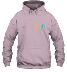 Love ASL Sign language Alphabet Valentines Day Gift idea Hooded Sweatshirt Hooded Sweatshirt - HHHstores