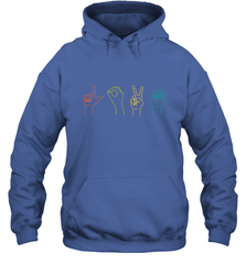 Love ASL Sign language Alphabet Valentines Day Gift idea Hooded Sweatshirt Hooded Sweatshirt - HHHstores