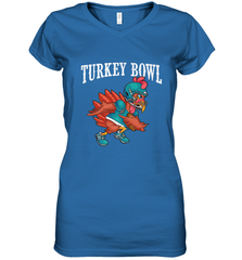 Cool Turkey Bowl _ Funny Thanksgiving Football Player Women's V-Neck T-Shirt Women's V-Neck T-Shirt - HHHstores