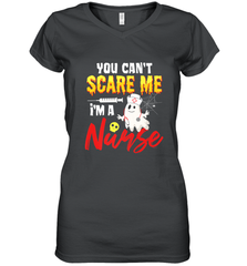 You Can't Scare Me I'm A Nurse Funny Halloween Witch Hat Women's V-Neck T-Shirt Women's V-Neck T-Shirt - HHHstores