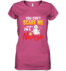 You Can't Scare Me I'm A Nurse Funny Halloween Witch Hat Women's V-Neck T-Shirt Women's V-Neck T-Shirt - HHHstores