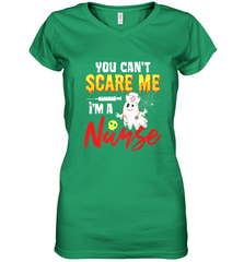 You Can't Scare Me I'm A Nurse Funny Halloween Witch Hat Women's V-Neck T-Shirt Women's V-Neck T-Shirt - HHHstores