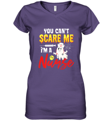 You Can't Scare Me I'm A Nurse Funny Halloween Witch Hat Women's V-Neck T-Shirt Women's V-Neck T-Shirt - HHHstores