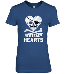 I Steal Hearts Valentine's Day Pirate Skull Art Graphics Women's Premium T-Shirt Women's Premium T-Shirt - HHHstores