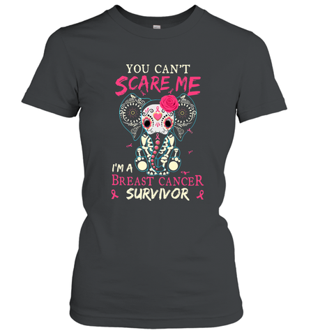 You can't Scare Me I'm Breast Cancer Survivor Elephant Funny Women's T-Shirt Women's T-Shirt / Black / S Women's T-Shirt - HHHstores