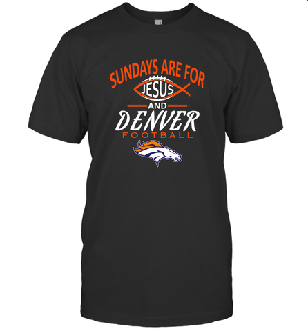 Sundays Are For Jesus and Denver Funny Christian Football Men's T-Shirt Men's T-Shirt / Black / S Men's T-Shirt - HHHstores