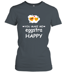 You Make Me Eggstra happy,Funny Valentine His and Her Couple Women's T-Shirt Women's T-Shirt - HHHstores