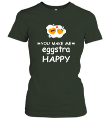 You Make Me Eggstra happy,Funny Valentine His and Her Couple Women's T-Shirt Women's T-Shirt - HHHstores