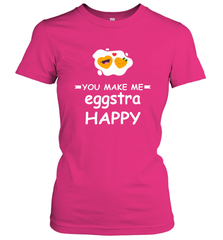 You Make Me Eggstra happy,Funny Valentine His and Her Couple Women's T-Shirt Women's T-Shirt - HHHstores