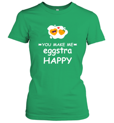 You Make Me Eggstra happy,Funny Valentine His and Her Couple Women's T-Shirt Women's T-Shirt - HHHstores