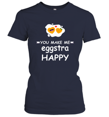 You Make Me Eggstra happy,Funny Valentine His and Her Couple Women's T-Shirt Women's T-Shirt - HHHstores