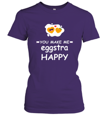 You Make Me Eggstra happy,Funny Valentine His and Her Couple Women's T-Shirt Women's T-Shirt - HHHstores