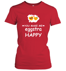 You Make Me Eggstra happy,Funny Valentine His and Her Couple Women's T-Shirt Women's T-Shirt - HHHstores