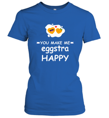 You Make Me Eggstra happy,Funny Valentine His and Her Couple Women's T-Shirt Women's T-Shirt - HHHstores
