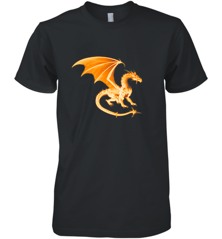Beautiful Mystical Dragon Orange Fire Silhouette Premium T Shirt77 Men's Premium T-Shirt Men's Premium T-Shirt / Black / XS Men's Premium T-Shirt - HHHstores