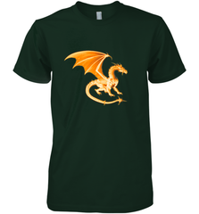 Beautiful Mystical Dragon Orange Fire Silhouette Premium T Shirt77 Men's Premium T-Shirt Men's Premium T-Shirt - HHHstores