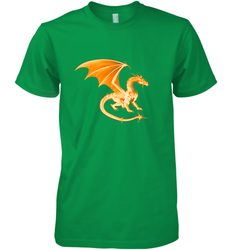 Beautiful Mystical Dragon Orange Fire Silhouette Premium T Shirt77 Men's Premium T-Shirt