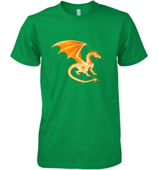Beautiful Mystical Dragon Orange Fire Silhouette Premium T Shirt77 Men's Premium T-Shirt Men's Premium T-Shirt - HHHstores