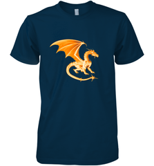 Beautiful Mystical Dragon Orange Fire Silhouette Premium T Shirt77 Men's Premium T-Shirt Men's Premium T-Shirt - HHHstores