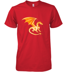 Beautiful Mystical Dragon Orange Fire Silhouette Premium T Shirt77 Men's Premium T-Shirt Men's Premium T-Shirt - HHHstores