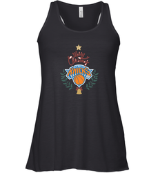 NBA New York Knicks Logo merry Christmas gilf Women's Racerback Tank